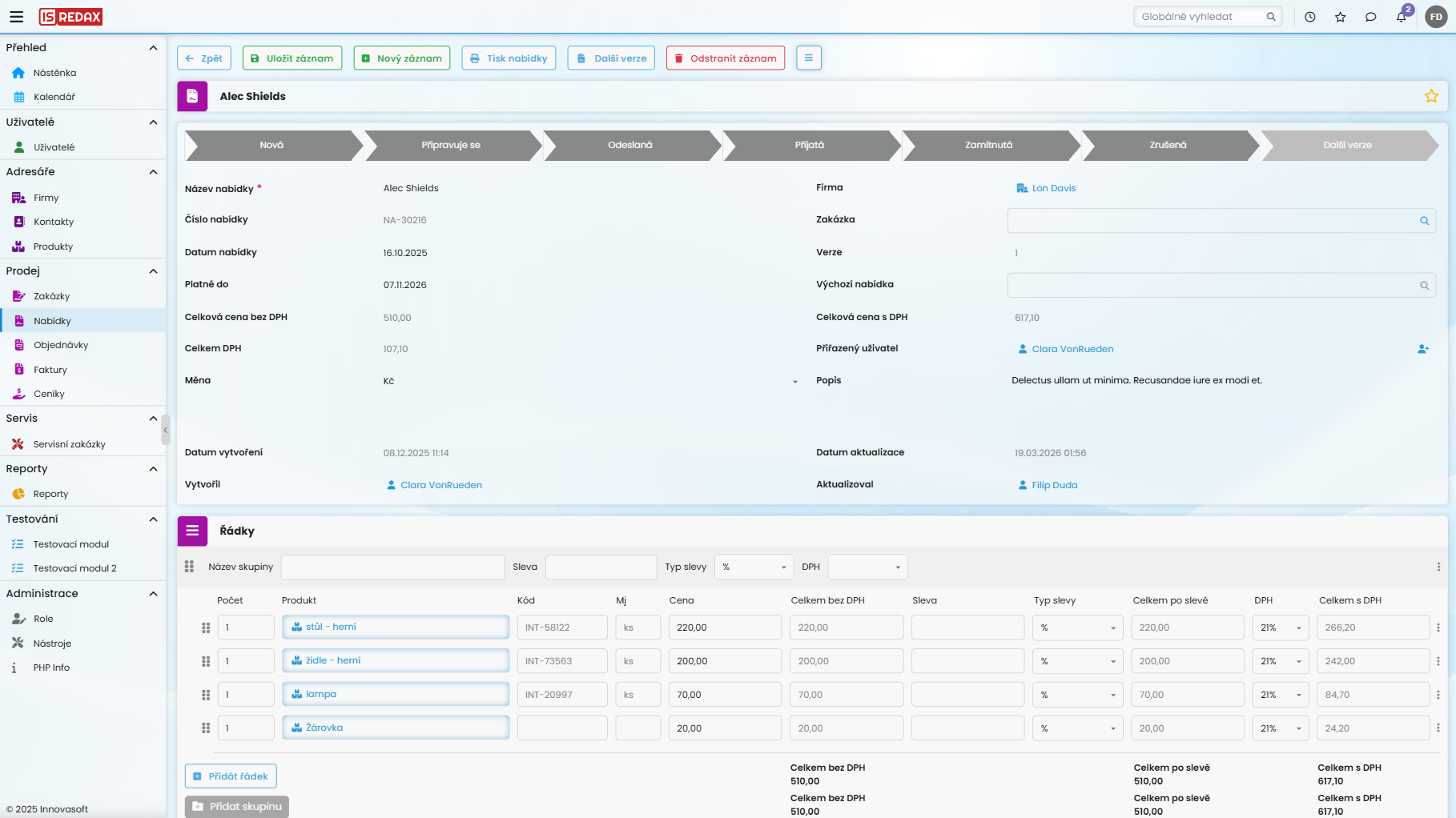 Redax Nabídka detail