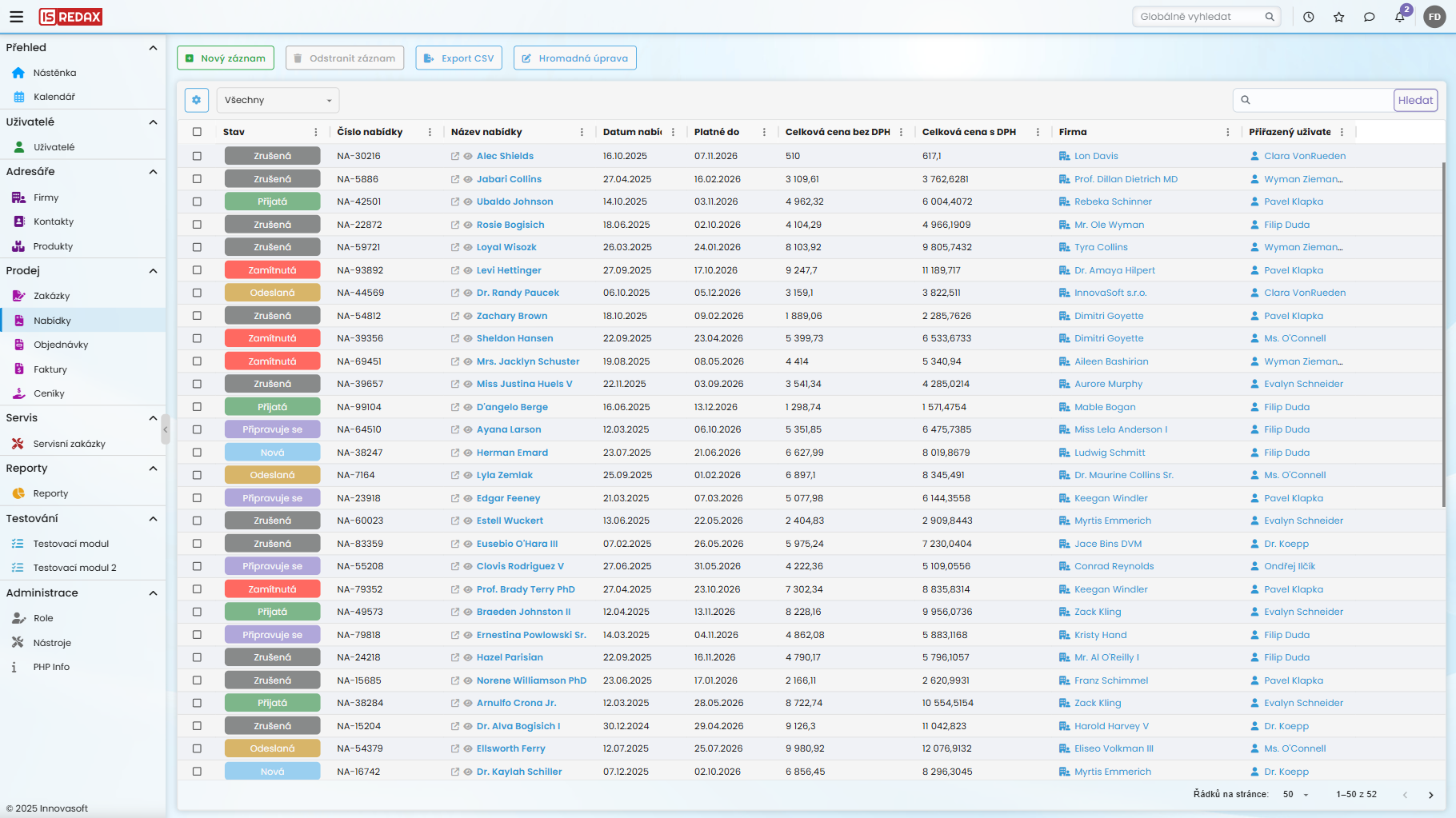 Redax Nabídky přehled